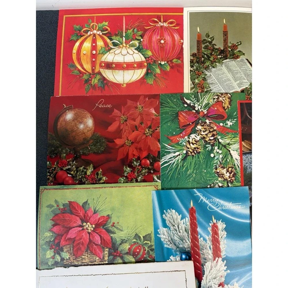 Vintage Christmas Cards Fronts ONLY Traditional Scrapbooking Decoupage Lot 50+